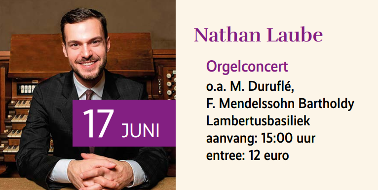 Lambertusbasiliek Hengelo Orgelconcert	Nathan Laube, orgel